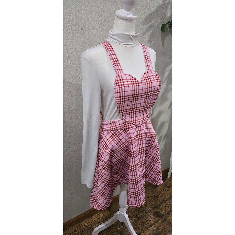 plaid heart suspender skirt size s/m - Picture 2 of 4